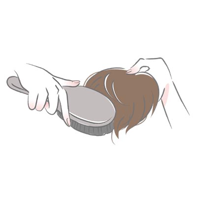 女性用かつら取扱説明書イラスト1