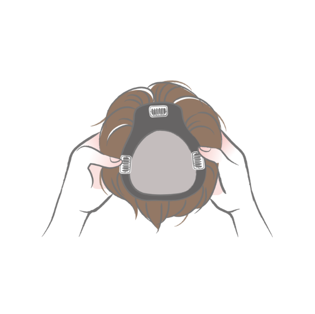 女性用かつら取扱説明書イラスト3