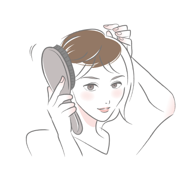 女性用かつら取扱説明書イラスト4