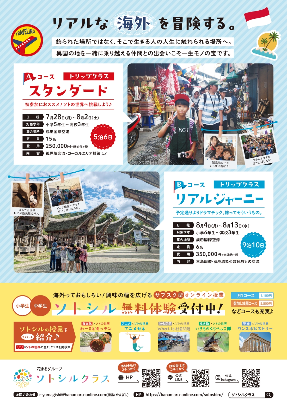 インドネシア宿泊企画トリップクラスチラシ裏面